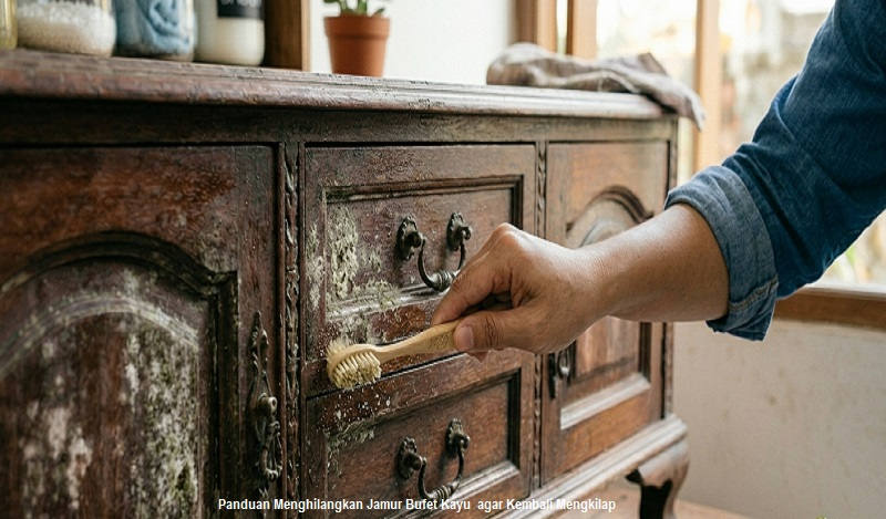 Menghilangkan Jamur Bufet Kayu